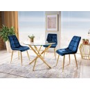 Стол обеденный SIGNAL AGIS прозрачный/золотой 90